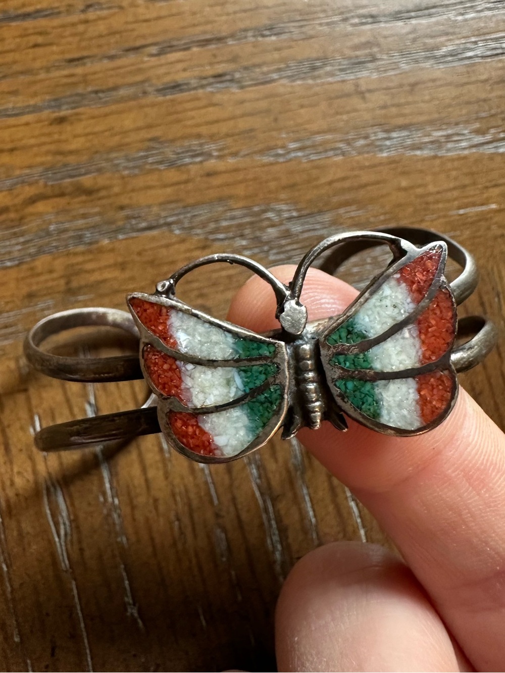 Vintage 70s Navajo Sterling Butterfly Bracelet